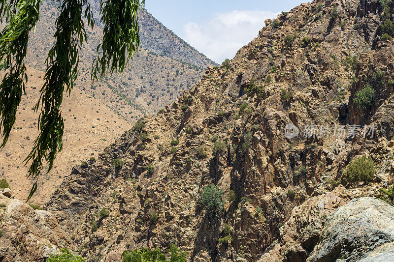 摩洛哥高阿特拉斯山脉Al Haouz省的Ourika山谷
